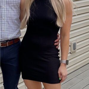 LNA Clothing black halter Dress